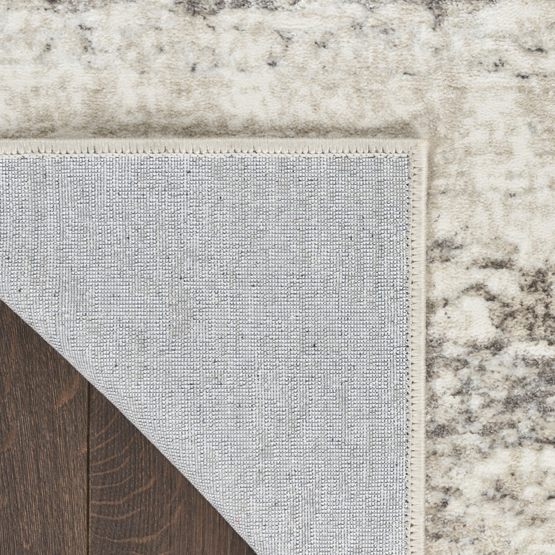 Ranstead Abstract Performance Cream/Ivory Rug, Rectangle 9' x 12'