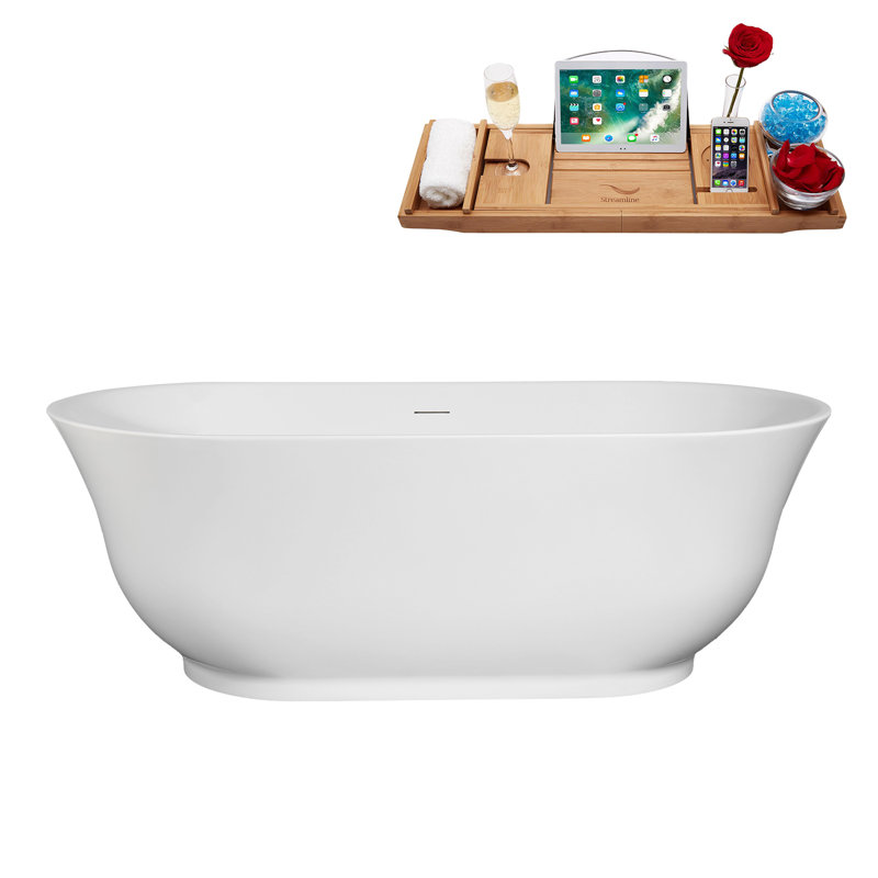 Baignoire autoportante 67 "avec drain 67" Streamline, Brushed Brass