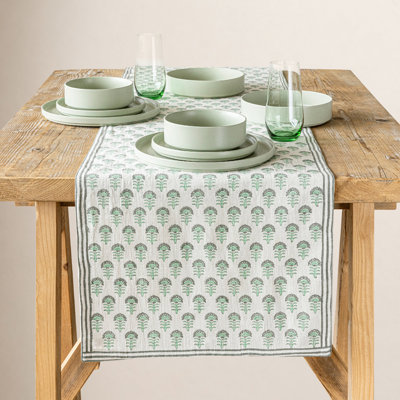 over&back Hand-Blocked 108" Table Runner