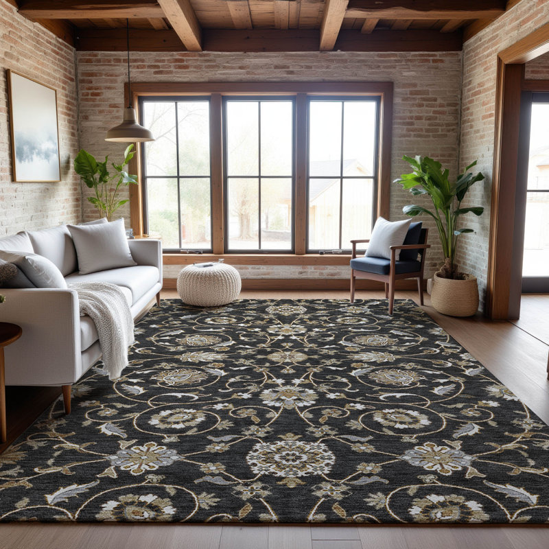 Premium Machine Washable Gurubaksh AMF1149 Moroccan Rug, Rectangle 9 pi x 12 pi