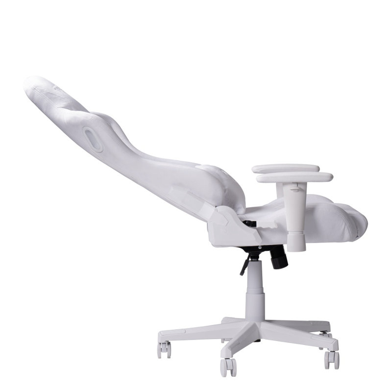 Fauteuil de jeu en velours résistant aux taches avec mousse à mémoire de forme, coussin lombaire réglable et appui-tête