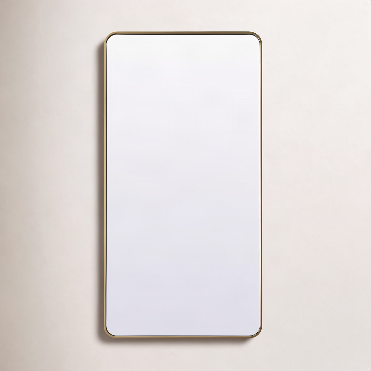 Sabine Metal Rounded Rectangle Wall Mirror, 72" x 32", Brass