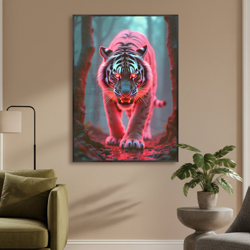 Single Picture Frame LED Illuminated Wall Art Wall Art on Glass / Aluminium, 85 cm H x 61 cm W