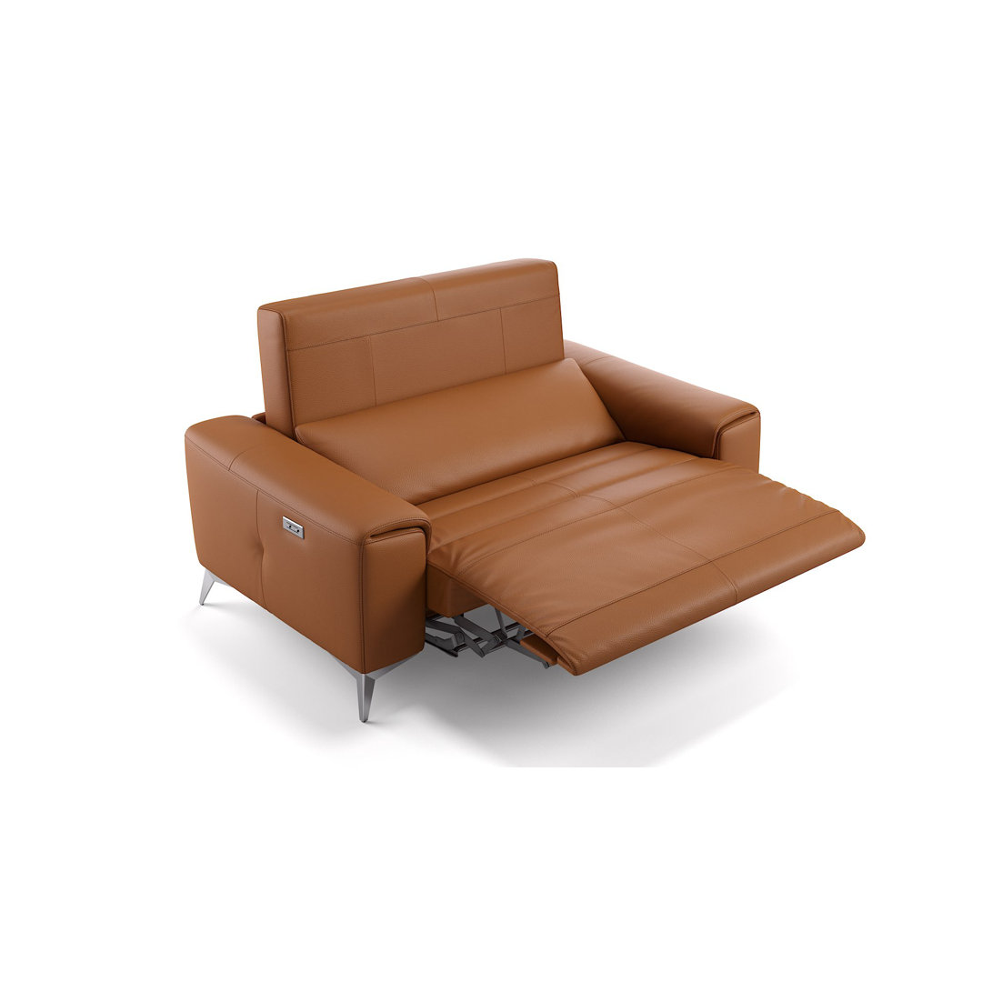 Perspections Leder 2-Sitzer Sofa Mini Corneilous Grau mit Funktionen