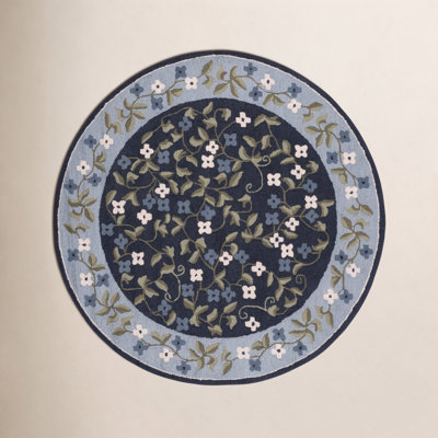 Hand-Tufted Wool Floral Outdoor Rug