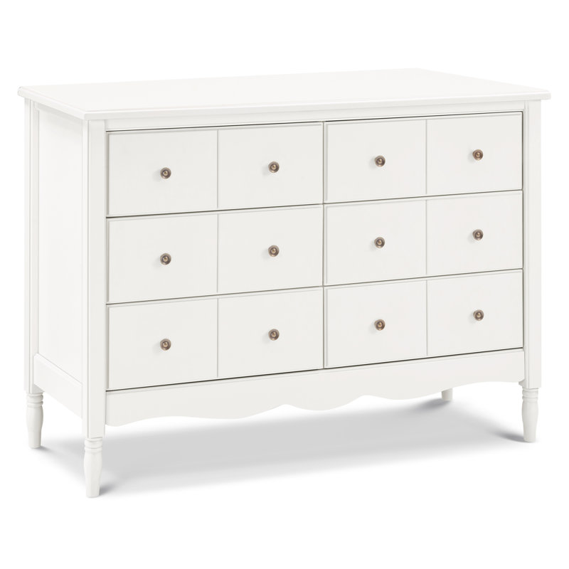 Warm White Double Dresser with Apothecary Style Drawer Fronts
