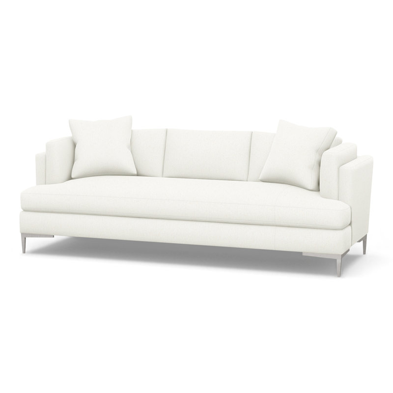 Aiden Upholstered 90.5'' Sofa, Stainless Steel, Perigold Improve White