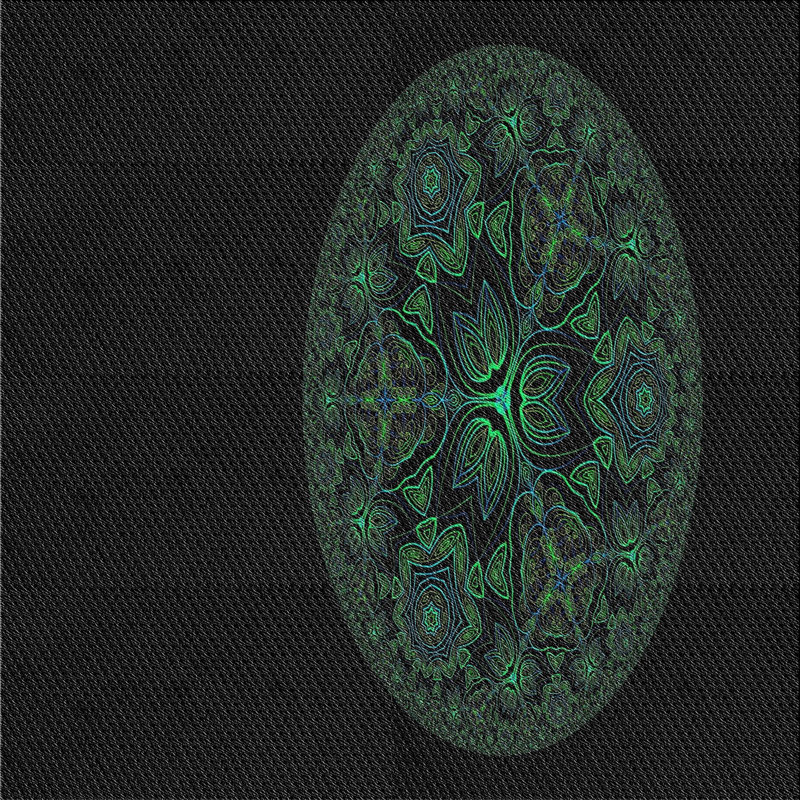 Tapis vert clair / noir Power Loom, Carré 6 pi