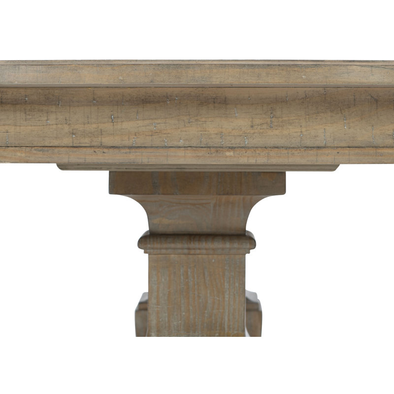 Reclaimed Pine Extendable Rectangular Dining Table in Rustic Brown