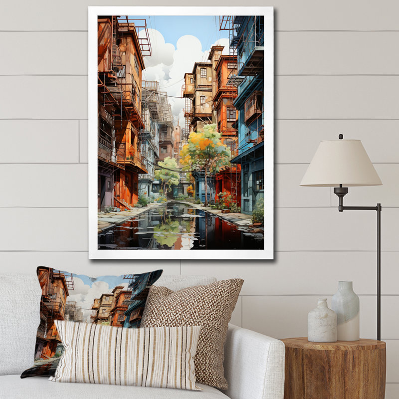 Liliann Factories Industrial Harmony I, reproduction d'art sur toile, H 32 po x l 24 po x P 1 po, Cadre photo blanc