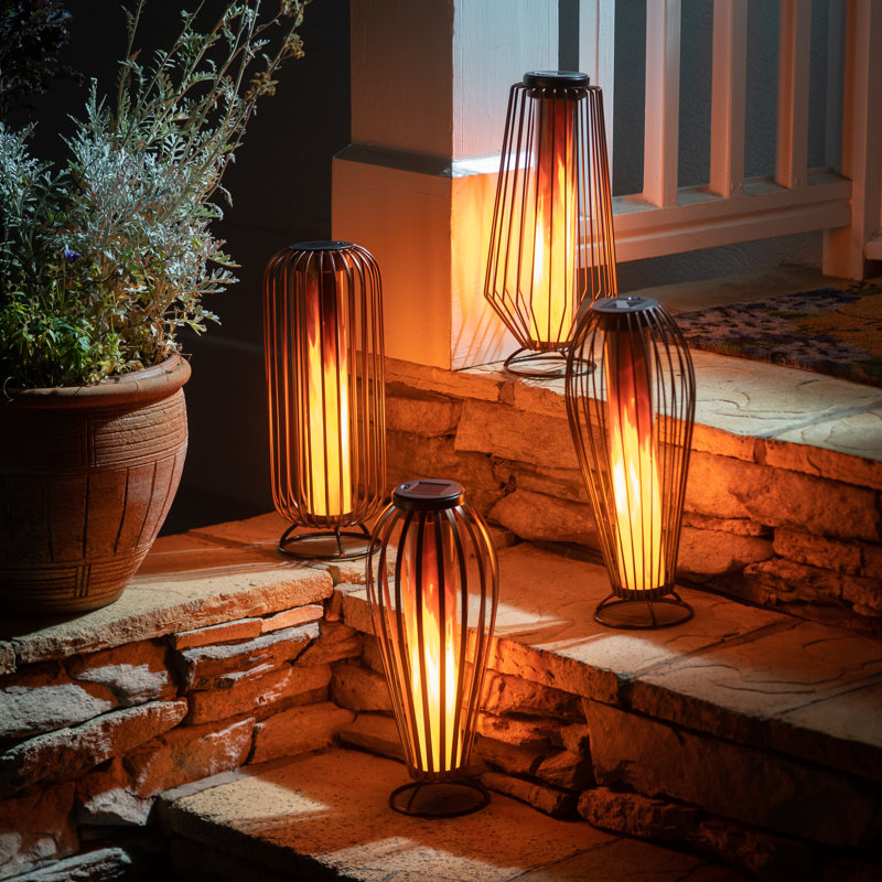 15.94'' Solar Powered Integrated LED Outdoor Table Lamp