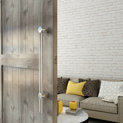 Brushed Stain Stainless Steel Sliding Glass Door & Wood Barn Door Hardware Long Pull Handle Kit