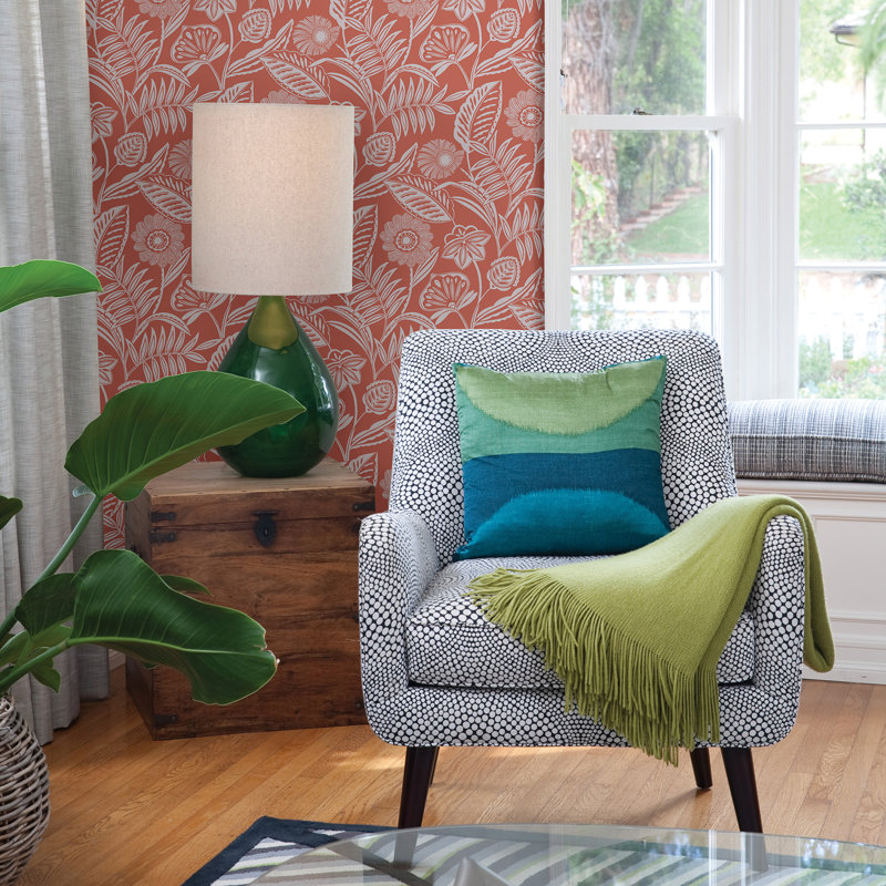 Kansas 8.23m x 68.58cm Semi-Gloss Wallpaper Roll, Coral