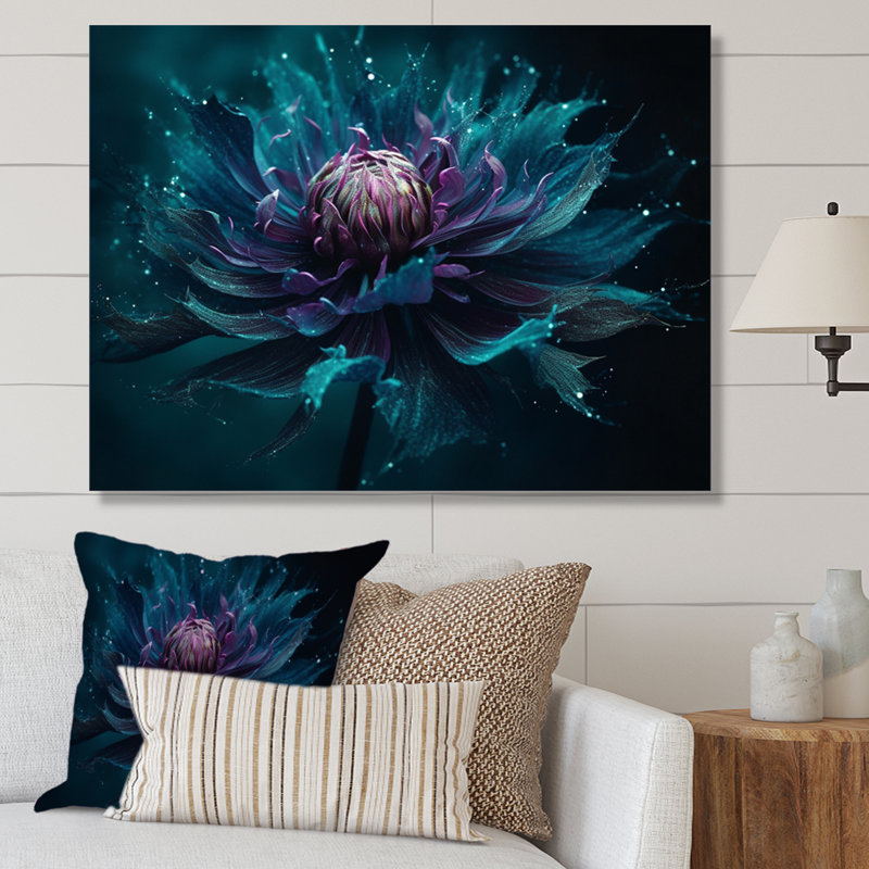 Fleur de lotus mauve floral II sur toile, H 30 po x l 40 po x P 1,5 po, Toile tendue