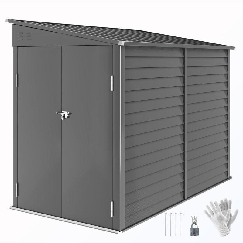 Outdoor Storage Shed With Lockable Doors
