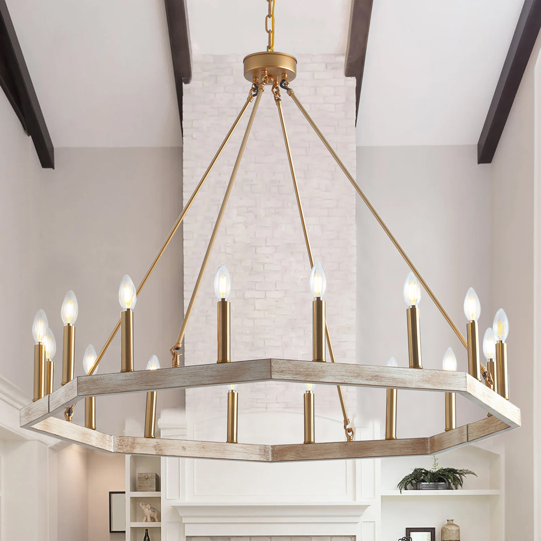 Dilja 16 - Light Dimmable Wagon Wheel Chandelier Mercer41