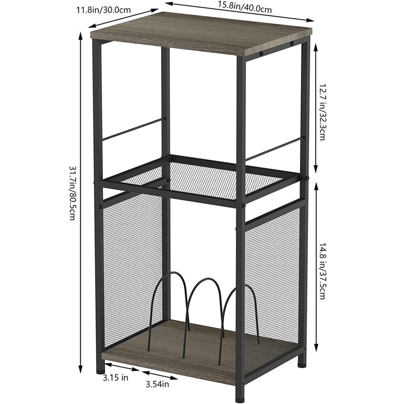 31.7'' H Media Shelves, Gray