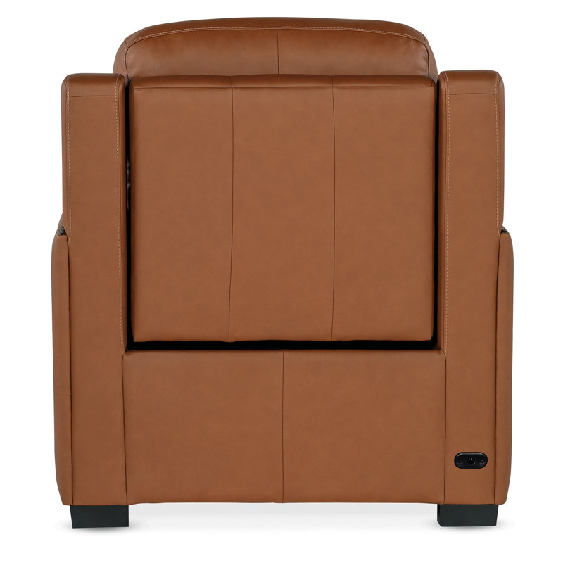 MS Recliner, Brown Genuine Leather