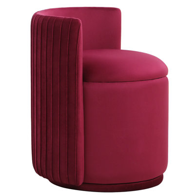 Chaise de coiffeuse pivotante en velours à 360 degrés avec rangement