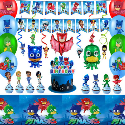 PJ Masks Birthday Party Supplies,36 Pcs PJ Masks Party Decorations set