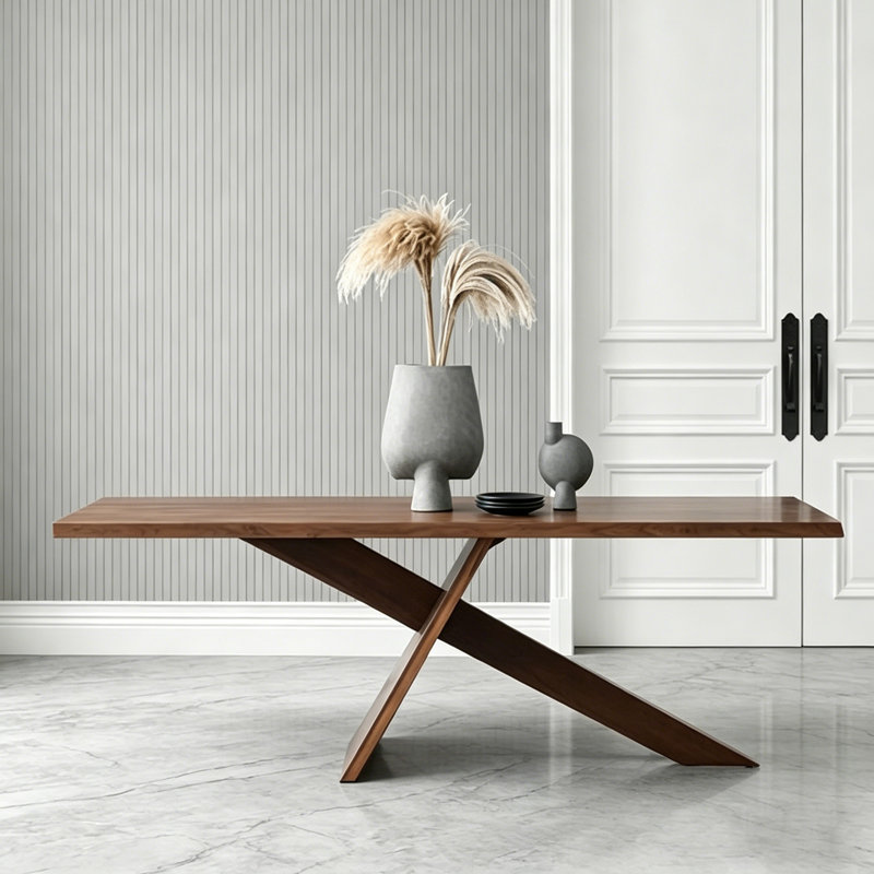Table de bureau rectangulaire rétro, H 29,53 po x l 55,12 po x P 27,56 po