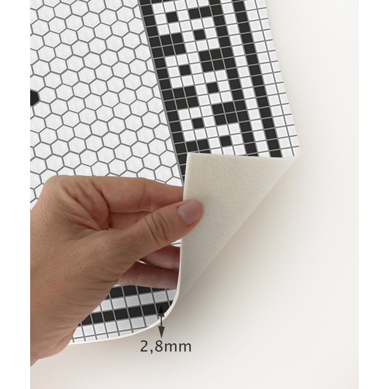Buyse Vinyl Machine Printed Area Rug, Rectangle 2'2" x 8'2.4"