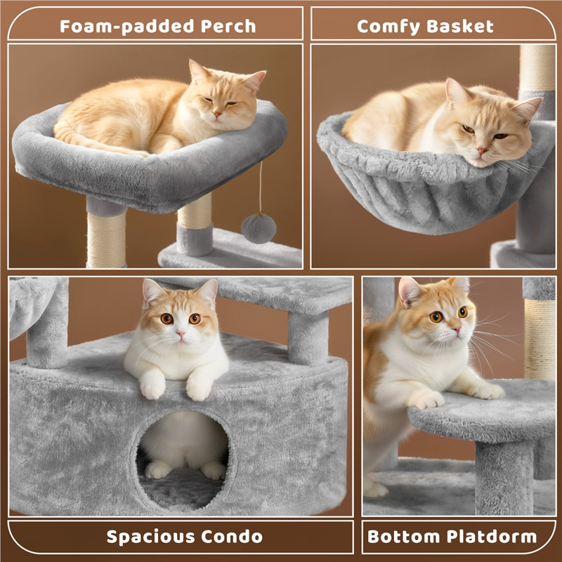 116.5cm H Cat Tree, Grey