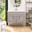 Meuble-lavabo mural simple de style français avec lavabo en céramique et porte à fermeture en douceur-129937459