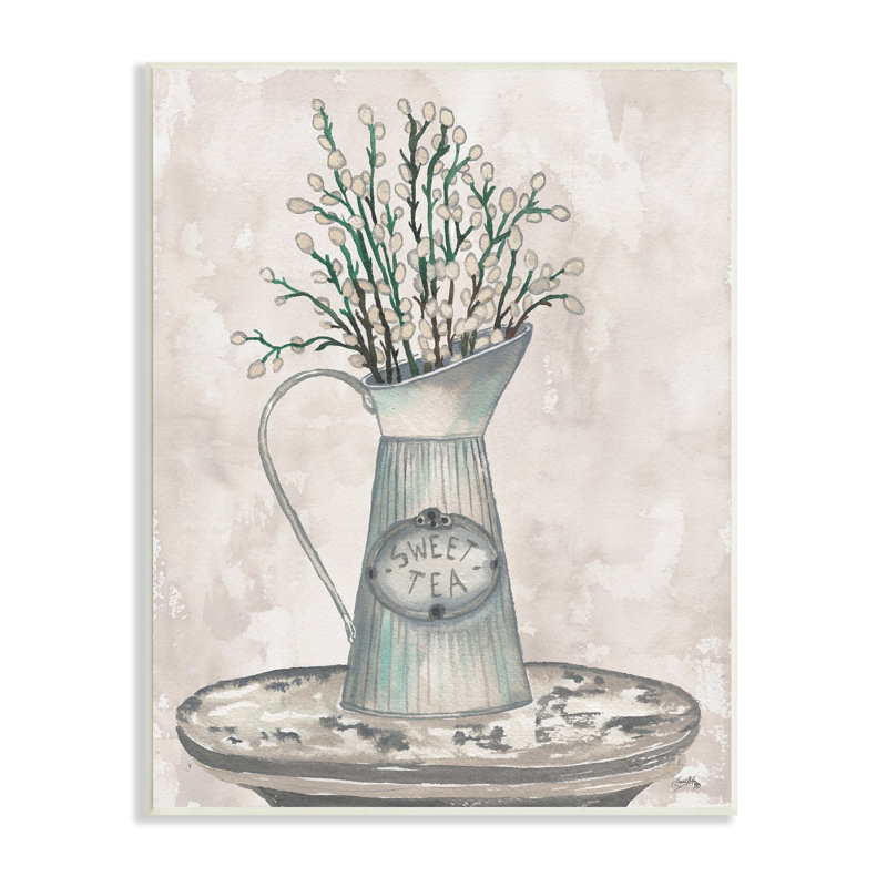 Peinture de pot de saule de Puco Willow Botanicals, H 19 po x l 13 po x P 0,5 po, Plaque murale