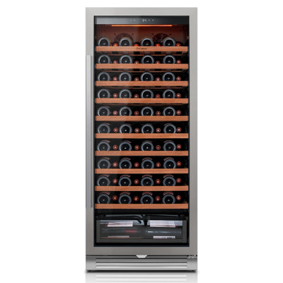 24" 90-Bottle Built-In & Freestanding Wine Refrigerator, 9.72 Cu.Ft. Large Capacity Wine Cooler, 40F65F Single Zone, Stainless Steel Frost-Free Win | Fridge.com