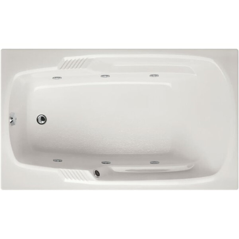 Isabella 66'' x 36'' Drop-In Acrylic Bathtub, White, Matte Black
