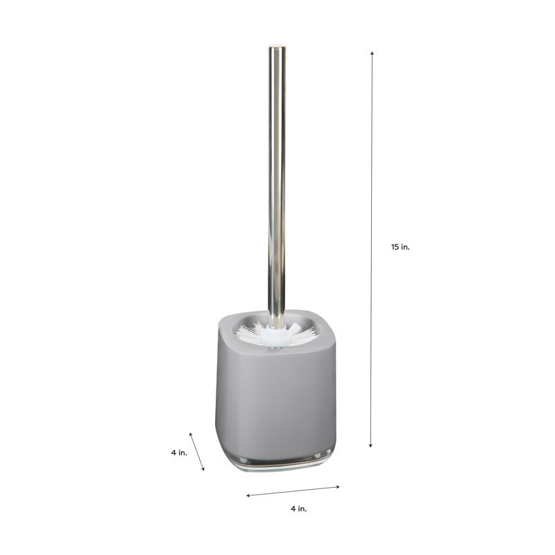 Porte-brosse de toilette 15 po et support, Gris