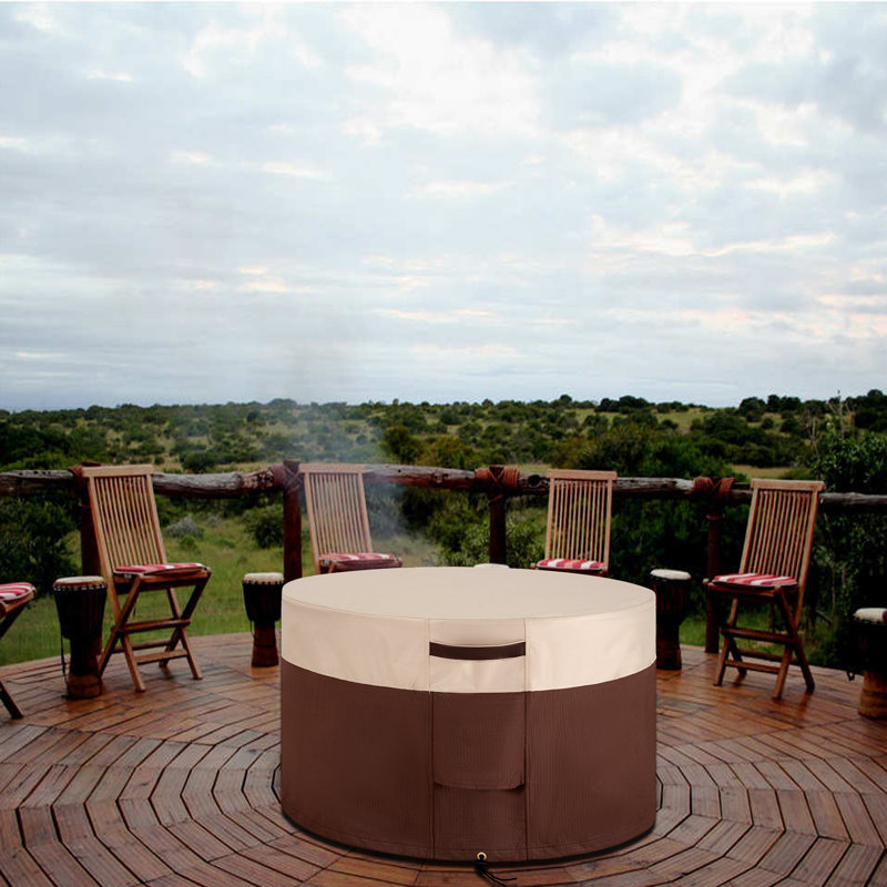 Breathable Round Fire Pit Cover, 24" H x 36" W x 36" D