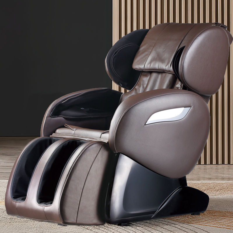 Faux Leather Heated Massage Chair, Brown