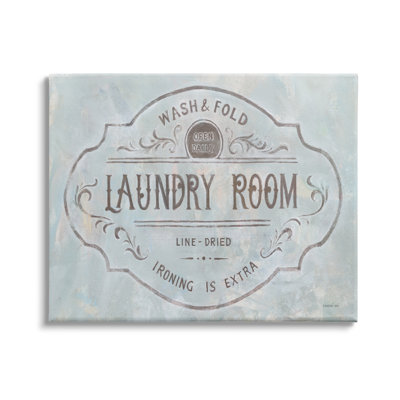 " Wash and Fold Laundry Room Vintage Parisian Sign " Graphic Art Print