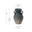 Vase en terre cuite de 32 cm (12,6 po) avec poignées à double anneau, vase de table antique foncé-594313299