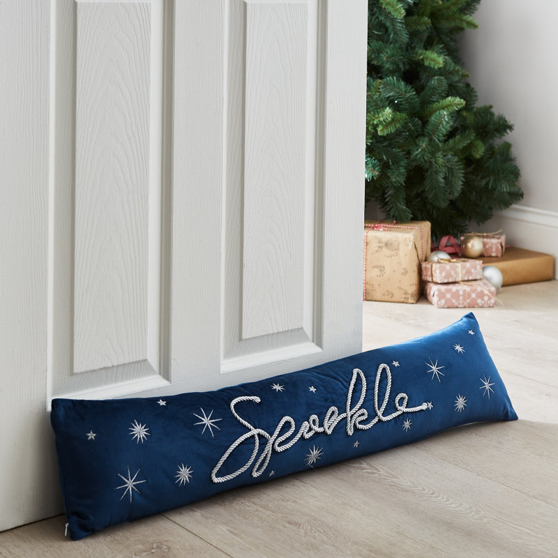 Christmas Sparkle Door Draught Excluder, Blue