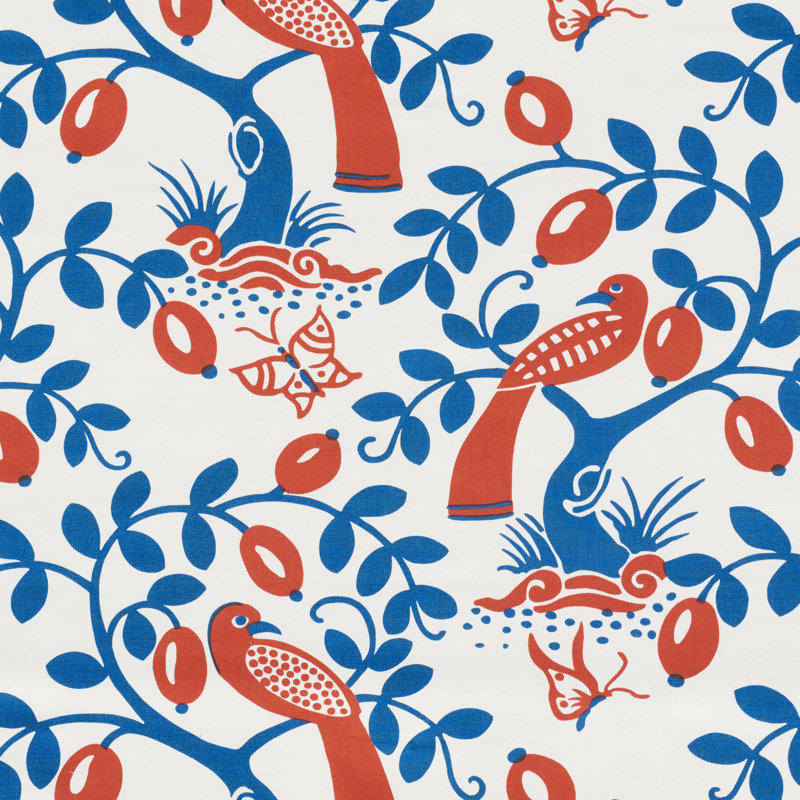 Tissu olive, Bleu / Rouge