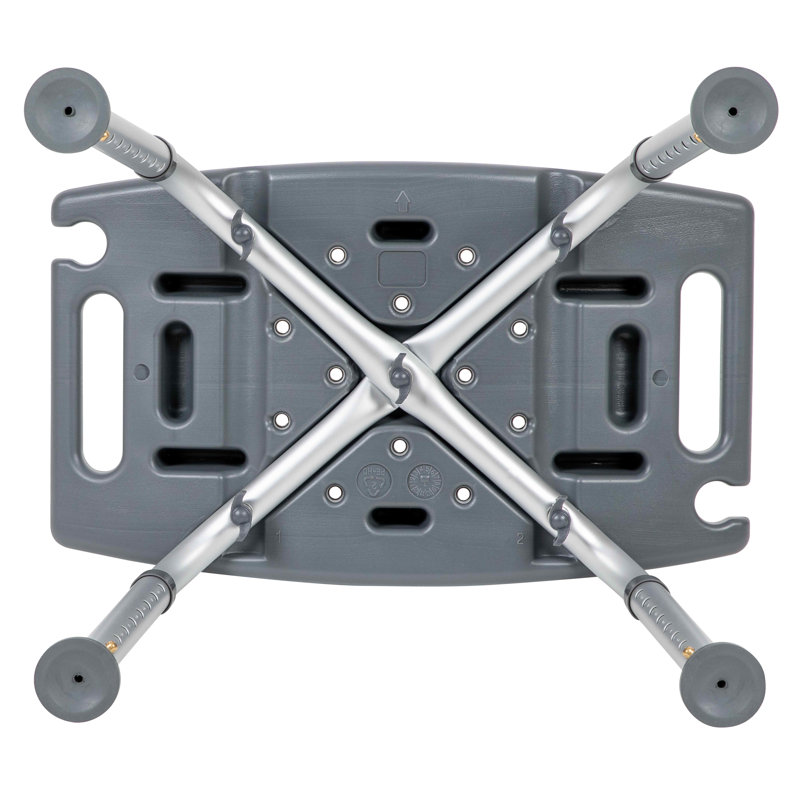 Adjustable Gray Bath & Shower Chair with Non-Slip, Tool-Free Assembly