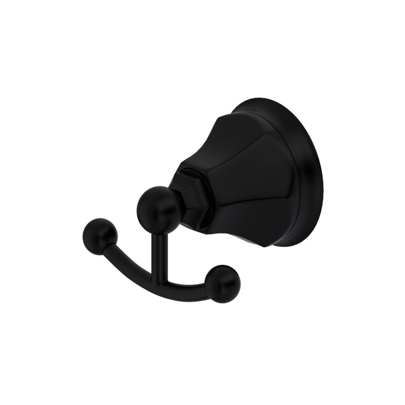Palladian® Double Mounting Robe Hook, Matte Black