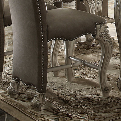 2 Counter Height Chairs - Brown And White, With Stable Construction Chair 2 For Modern Dining Spaces
