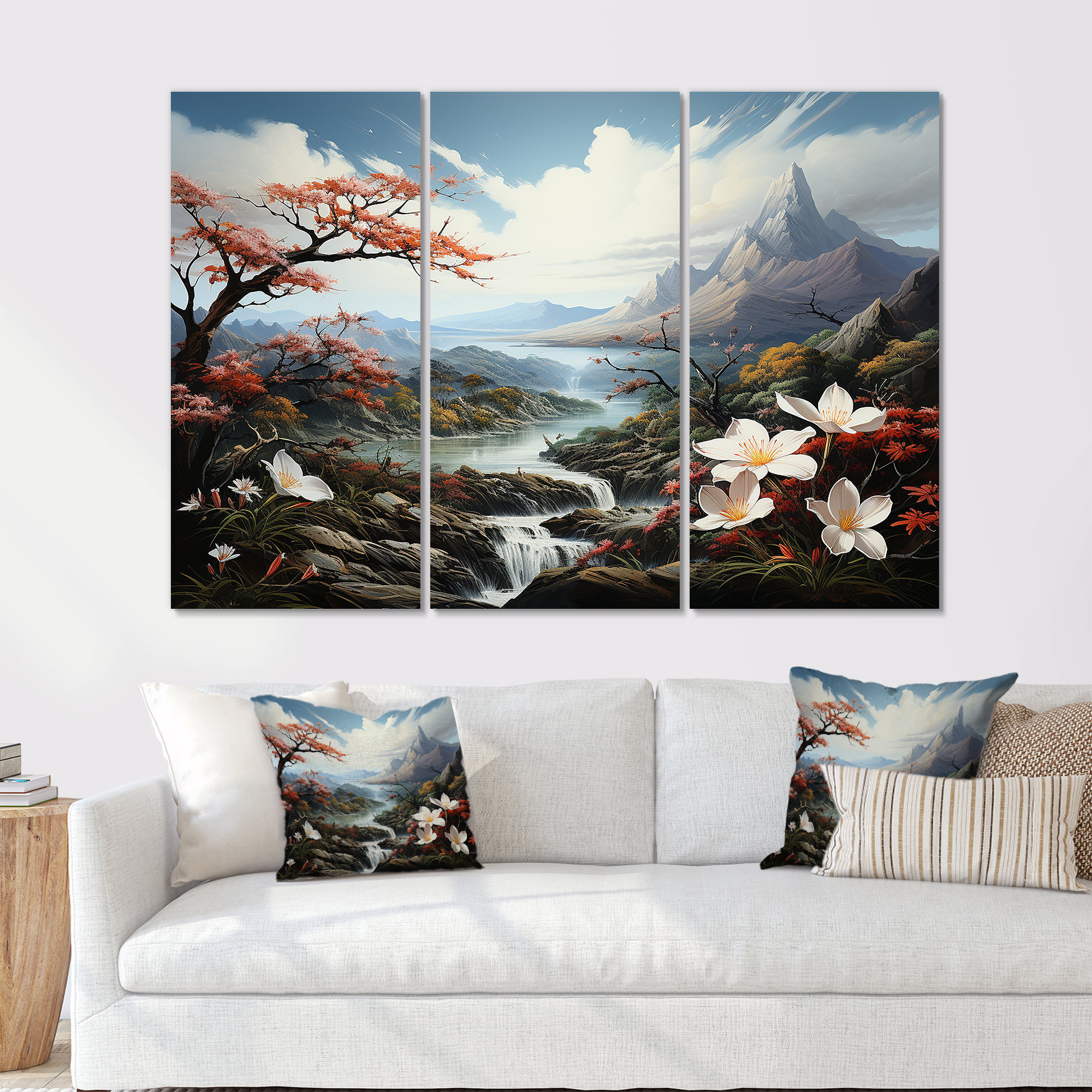 Lark Manor™ Japanese Mountain Plumeria Hill - Japanese Wall Art Living ...