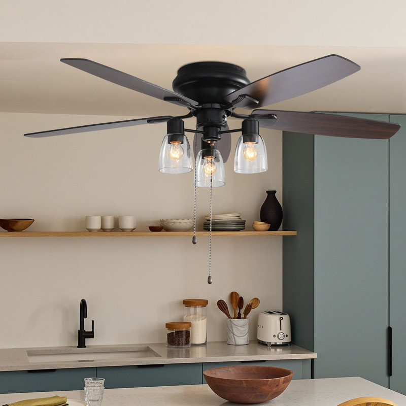 Cheetham 132cm Industrial Indoor Ceiling Fan with Light Kit
