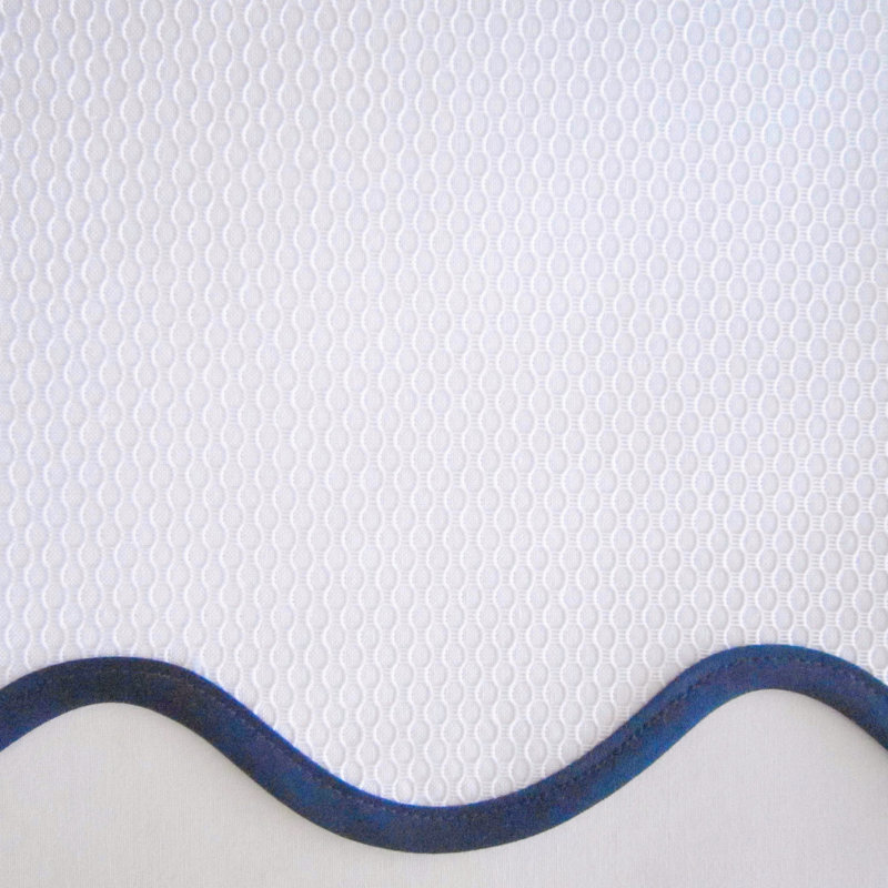 Honeycomb 100% Cotton Coverlet, California King Coverlet / Bedspread, White/Navy