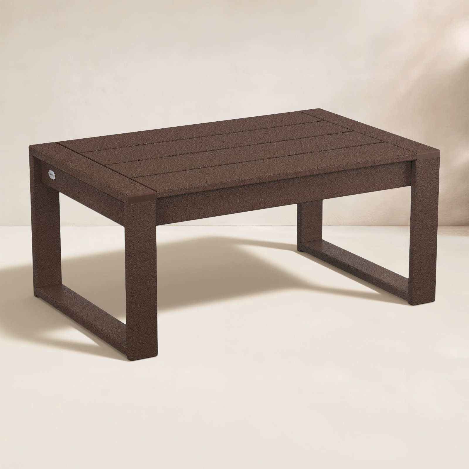 POLYWOOD® Edge 35" Patio Table, Dark Brown
