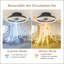 Ventilateur de plafond à DEL décoratif de 16 pouces - Plafonnier encastré moderne avec anneau en acrylique d'inspiration cristal, pales cachées et télécommande pour maisons élégantes