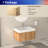 24" Bathroom Vanity with Sink,Wall Mounted Floating Bathroom Cabinet with Integrated Basin Plywood Finish Modern Minimalist Design for Compact Bathrooms Acacia Color-119819545