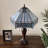 Sehnaz Tiffany Table Lamp Sky Color Stained Glass Hexagon LED Bulbs Included 16'W*16"D*24"H