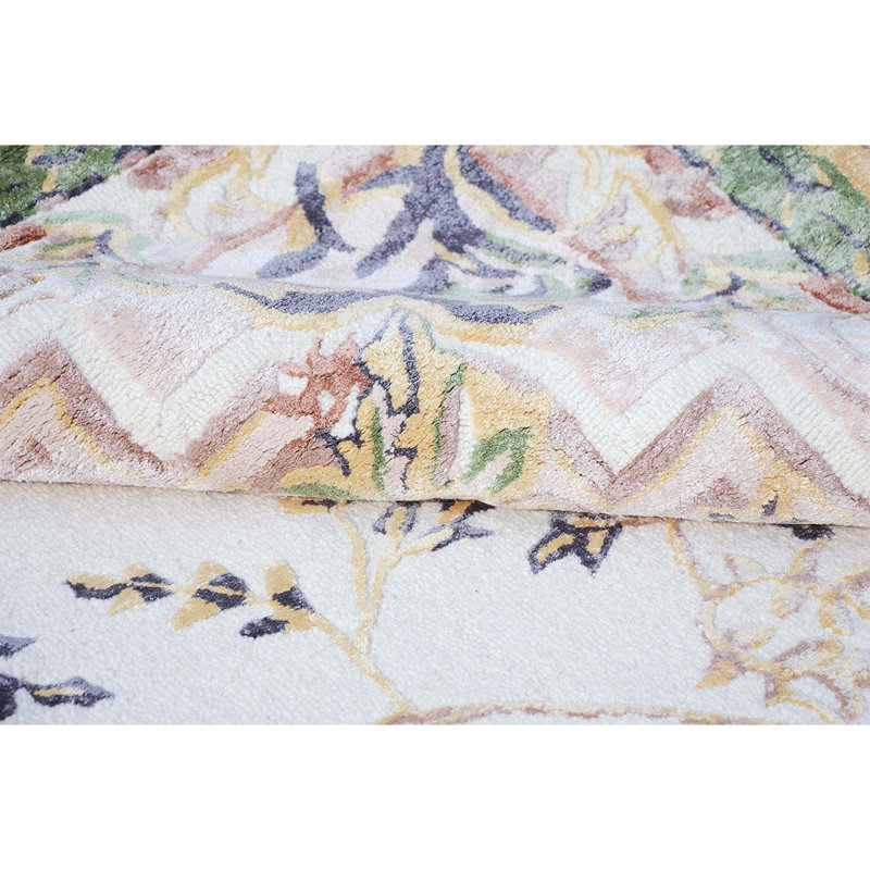 Floral Area Rug in Ivory, Rectangle 10' x 14'