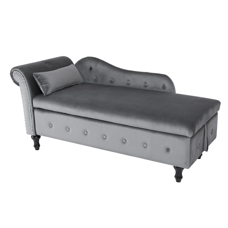 Méridienne Casy, 100 % polyester gris